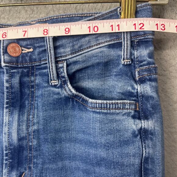 Mother The Hustler Ankle Fray Jeans Healing Jar Size 26 Crop Flare Designer - Picture 5 of 12